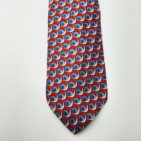 GIORGIO SISTINA 100% Silk Novelty Snail Pattern Men's Necktie Vintage Flawed - Picture 2 of 13